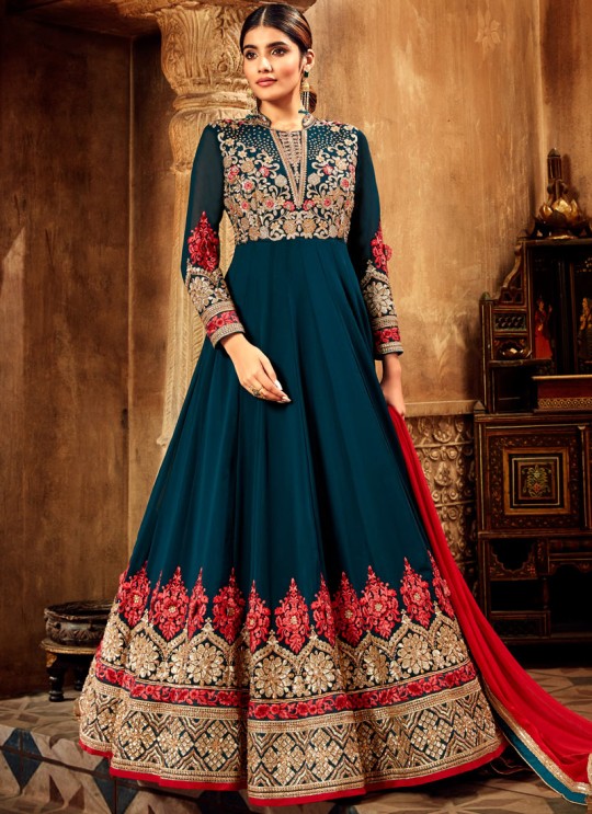 Wedding Wear Floor Length Anarkali Suit In Red Nairaa 7715 By Hotlady SC-017438