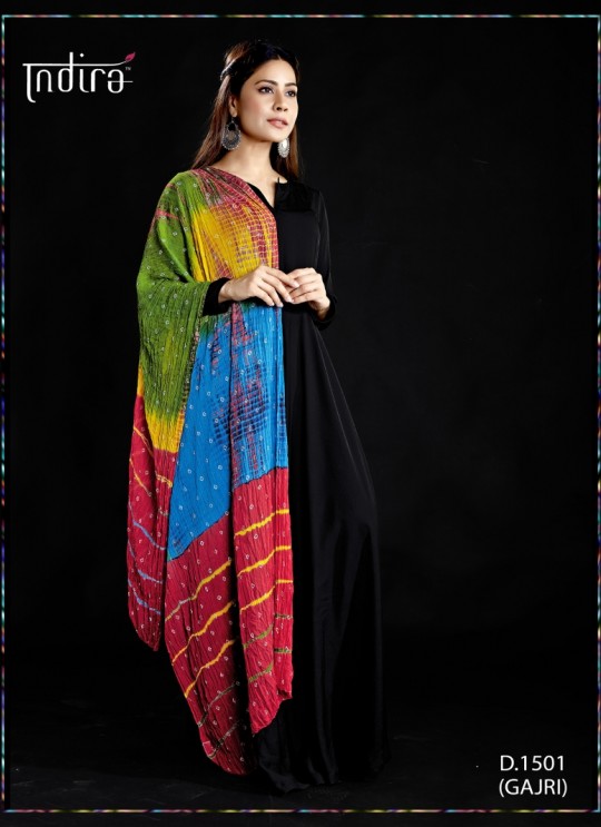 Multi Shaded Wrinkled Chiffon Festival Wear Dupatta Full Set Chunri 1501 By Indira Apparel SC/IAC1501
