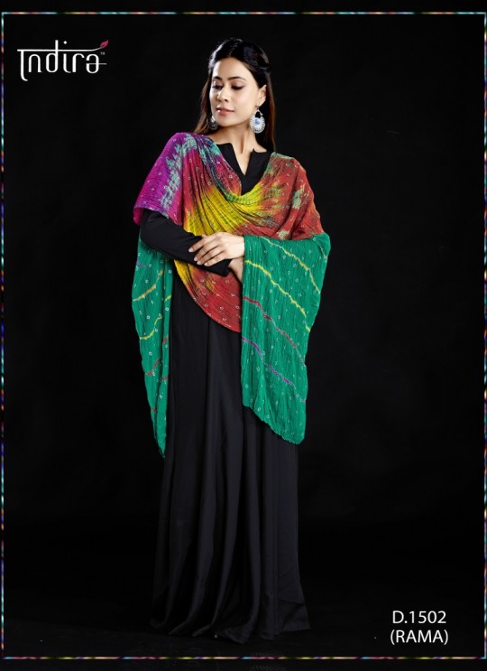 Multi Shaded Wrinkled Chiffon Festival Wear Dupatta Full Set Chunri 1501 By Indira Apparel SC/IAC1502