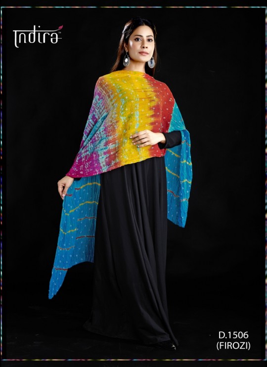 Multi Shaded Wrinkled Chiffon Festival Wear Dupatta Full Set Chunri 1501 By Indira Apparel SC/IAC1506