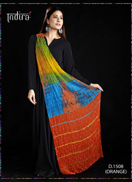 Multi Shaded Wrinkled Chiffon Festival Wear Dupatta Full Set Chunri 1501 By Indira Apparel SC/IAC1508