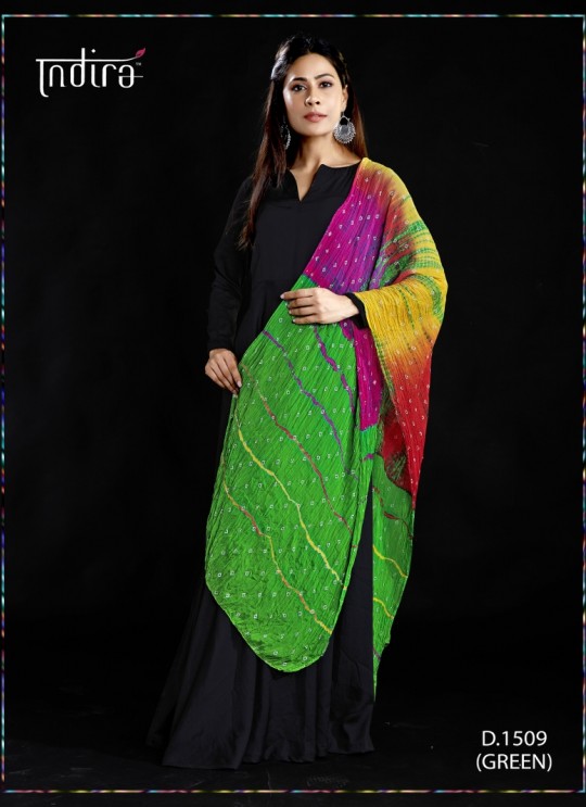 Multi Shaded Wrinkled Chiffon Festival Wear Dupatta Full Set Chunri 1501 By Indira Apparel SC/IAC1509