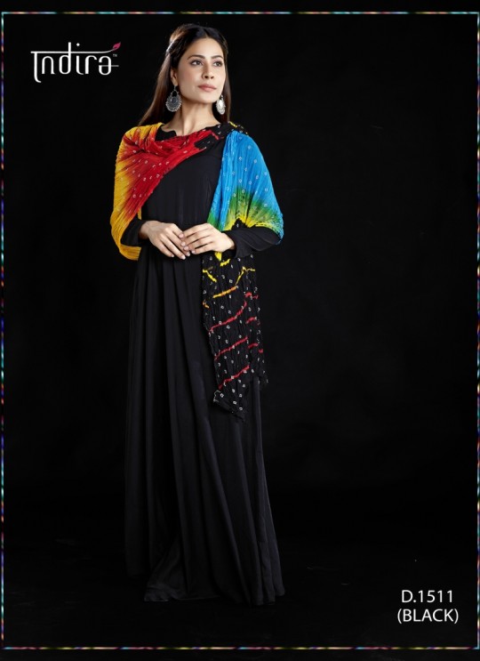 Multi Shaded Wrinkled Chiffon Festival Wear Dupatta Full Set Chunri 1501 By Indira Apparel SC/IAC1511