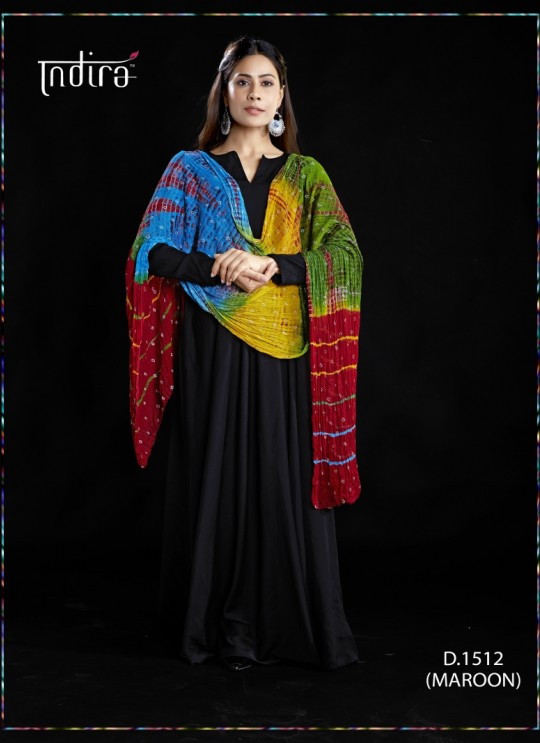 Multi Shaded Wrinkled Chiffon Festival Wear Dupatta Full Set Chunri 1501 By Indira Apparel SC/IAC1512