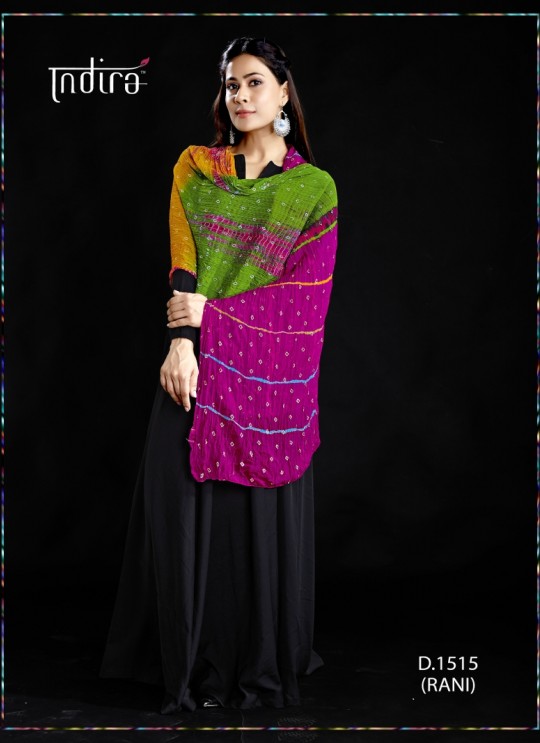 Multi Shaded Wrinkled Chiffon Festival Wear Dupatta Full Set Chunri 1501 By Indira Apparel SC/IAC1515