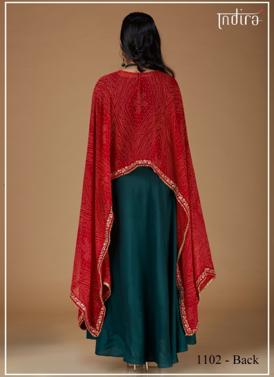 Tel Muslin Party Wear Gown Full Set Festival 1102 By Indira Apparel SC/IA1102