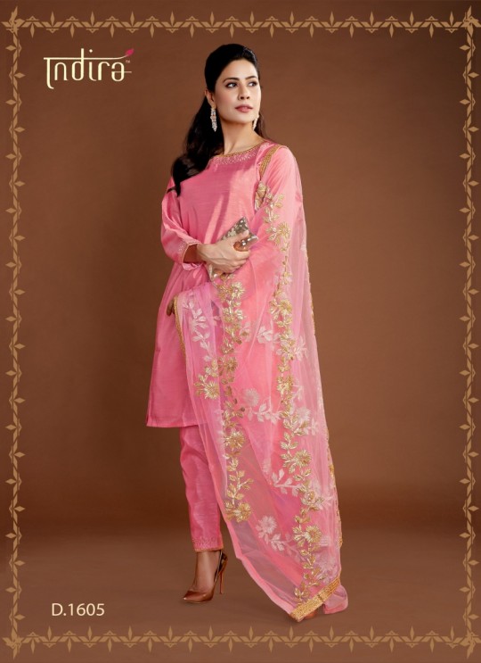 Pink Silk Party Wear Ready Made Suits Full Set Hayat Readymade 1605 By Indira Apparel SC/IA1605