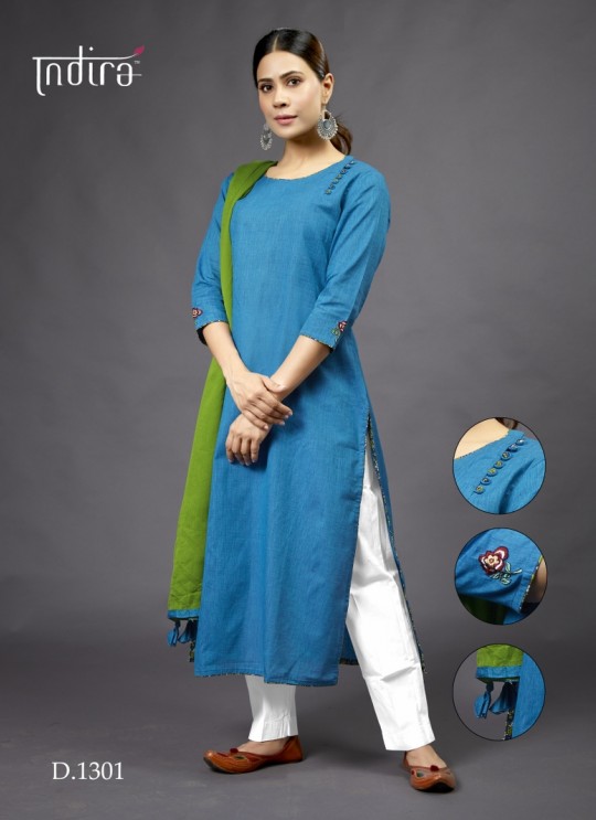 Blue  Casual Wear Kurti Full Set Sada Bahar 1301 By Indira Apparel SC/IA1301