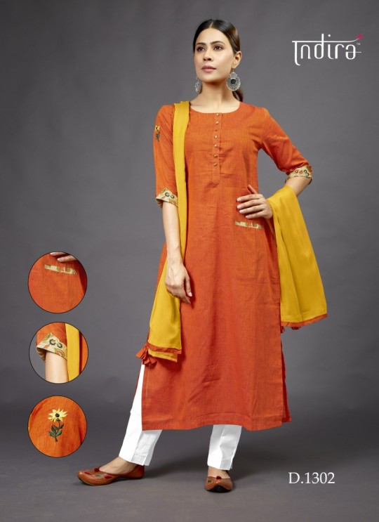 Orange  Casual Wear Kurti Full Set Sada Bahar 1302 By Indira Apparel SC/IA1302