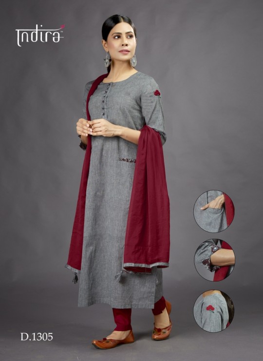 Grey  Casual Wear Kurti Full Set Sada Bahar 1305 By Indira Apparel SC/IA1305