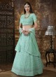 Green Georgette Festive Lucknowi Designer Lehenga Bridesmaid Vol 2 Khushbu Fashion 1084