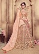 Peach Silk Designer A Line Lehenga Girly Vol 3 By Khushbu Fashion 1057