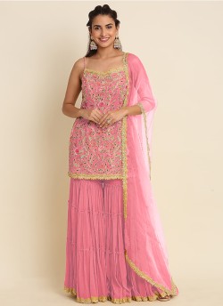 Pink Georgette Sharara Kameez KM-1002C