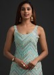 Sky Blue Georgette Embroidered Sharara Kameez