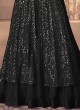 Black Georgette Eid Wear Anarkali Suit With Lehenga 123F