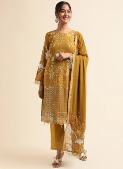 Mustard Faux Georgette Pakistani Suit SC-019628