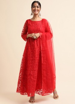 Red Net Party Wear Pakistani Salwar Suit SC-019501