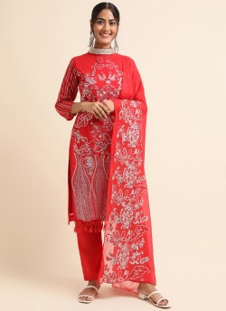 Red Faux Georgette Pakistani Suit SC-019506