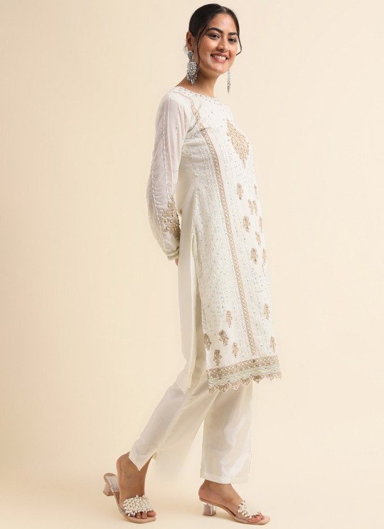 Off-white Faux Georgette Pakistani Suit SC-019532