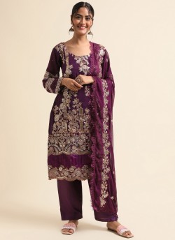 Purple Faux Georgette Pakistani Suit SC-019734