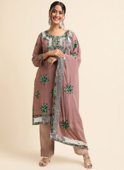 Brown Faux Georgette Pakistani Suit SC-019611