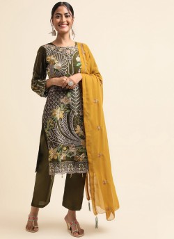 Green Faux Georgette Pakistani Suit SC-019646