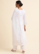 White Faux Georgette Pakistani Suit SC-019713