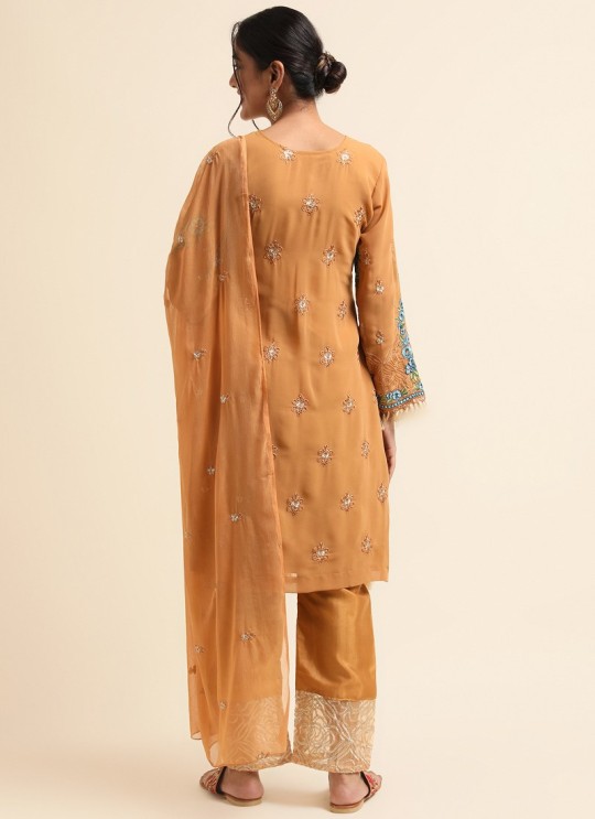 Mustard Faux Georgette Pakistani Suit SC-019753