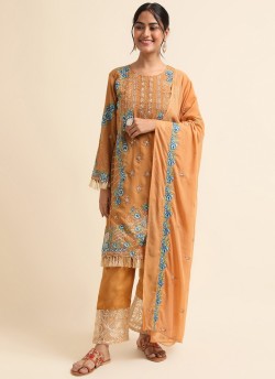 Mustard Faux Georgette Pakistani Suit SC-019753