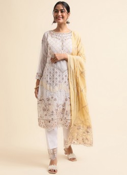 Off-white Faux Georgette Pakistani Suit SC-019835