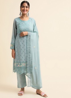 Blue Faux Georgette Pakistani Suit SC-019843