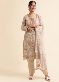 Beige Faux Georgette Pakistani Suit SC-019869