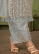Grey Georgette Pakistani Trouser Suit By Kilruba