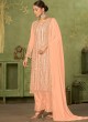 Peach Georgette Pakistani Trouser Suit By Kilruba