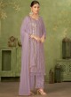 Purple Georgette Pakistani Trouser Suit By Kilruba