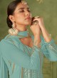 Sky Blue Georgette Pakistani Trouser Suit By Kilruba
