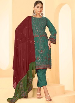 Morepeach Georgette Embroidered Pakistani Suit 9003D