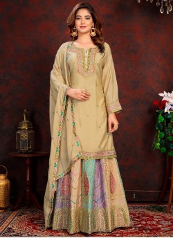 9015 Readymade Pure Chinon Embroidered readymade Skirt kameez By kilruba