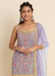 Purple Georgette Embroidered Semi-Stitched Garara Suit KM-1002F Purple Georgette Embroidered Semi-Stitched Garara Suit KM-1002F