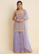 Purple Georgette Embroidered Semi-Stitched Garara Suit KM-1002F Purple Georgette Embroidered Semi-Stitched Garara Suit KM-1002F