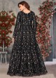 Black Net Embroidered Semi-Stitched Anarkali Suit 10033D Black Net Embroidered Semi-Stitched Anarkali Suit 10033D