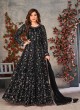 Black Net Embroidered Semi-Stitched Anarkali Suit 10033D Black Net Embroidered Semi-Stitched Anarkali Suit 10033D