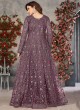 Lavender Net Embroidered Semi-Stitched Anarkali Suit 10033F