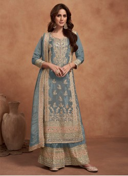 1125A to 1125F Colours By Kilruba Designer Palazzo Suit Collection