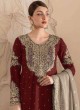 Maroon Fox Georgette Embroidered Semi-Stitched Garara Suit 1155D Maroon Fox Georgette Embroidered Semi-Stitched Garara Suit 1155D