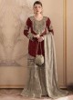 Maroon Fox Georgette Embroidered Semi-Stitched Garara Suit 1155D Maroon Fox Georgette Embroidered Semi-Stitched Garara Suit 1155D
