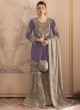 Purple Fox Georgette Embroidered Semi-Stitched Garara Suit 1155E Purple Fox Georgette Embroidered Semi-Stitched Garara Suit 1155E
