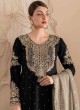 Black Fox Georgette  Embroidered Semi-Stitched Garara Suit 1155F