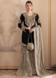 Black Fox Georgette  Embroidered Semi-Stitched Garara Suit 1155F