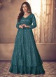 123B Colours by Kilruba Teal Blue Designer Skirt Kameez Suit 123B Colours by Kilruba Teal Blue Designer Skirt Kameez Suit